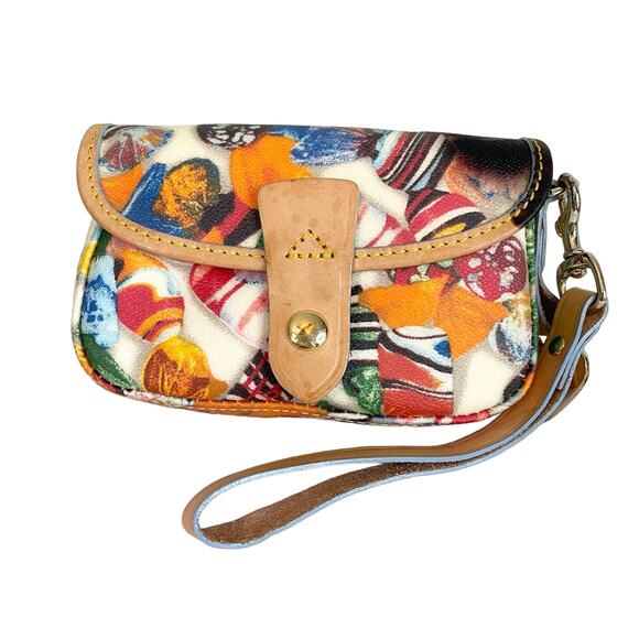 Dooney & Bourke Leather Small Snap Button Candy Wristlet - Picture 1 of 8